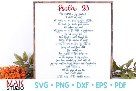 Psalm 23 Svg 23rd Psalm Svg Psalm 23 Cut File Psalm 23 Dxf Etsy