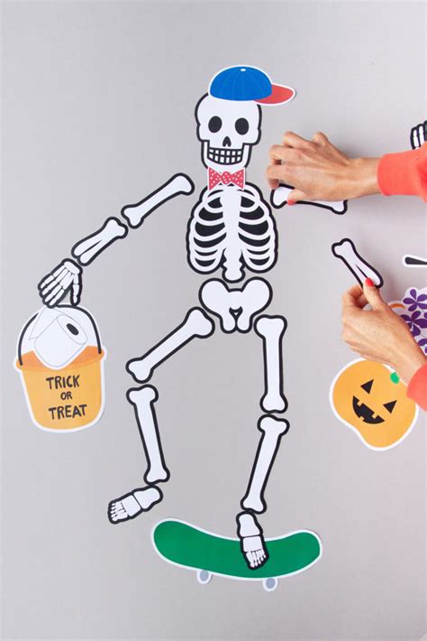 Qty 2 Jointed Paper Skeletons Halloween Decor Decorations Banners