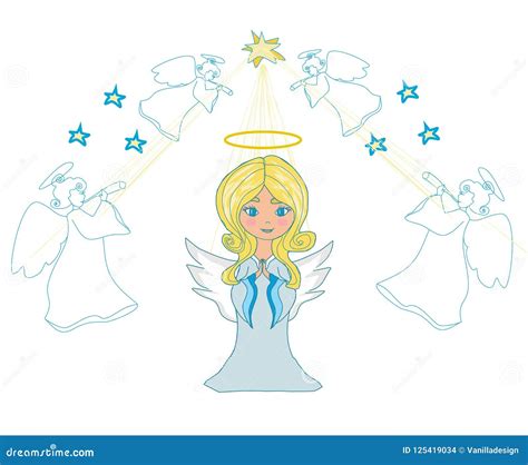Little Angels Praying Stock Vector Illustration Of Cherubim 125419034