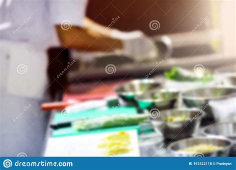 Motion Chefs Of A Restaurant Kitchen Stock Image