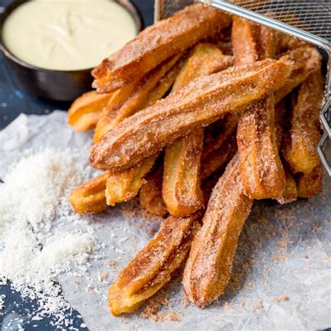 Baked Churros With White Chocolate And Coconut Nickys Kitchen Sanctuary
