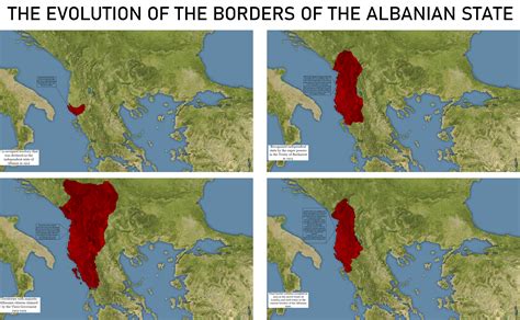 The many proposed,accepted borders of the state of the Albanian nation ...
