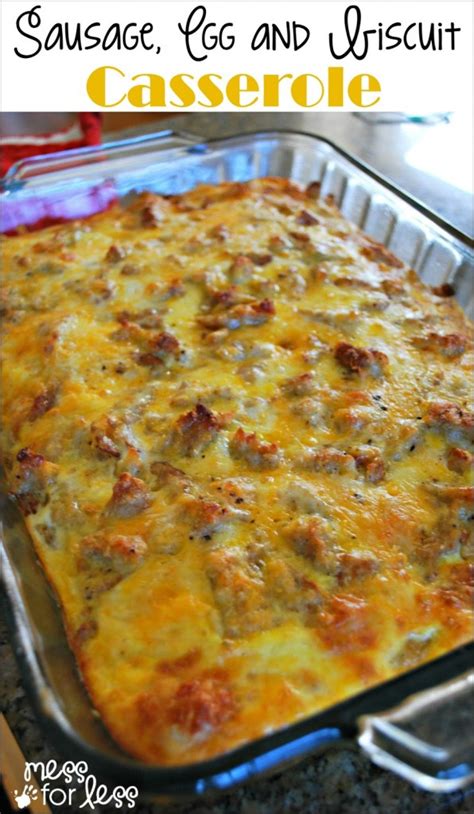 The Best Sausage Egg And Biscuit Breakfast Casserole