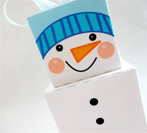 Printable Christmas Box Template Snowman Tower T Box Etsy