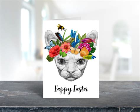 10 Pack Sphynx Cat Easter Greeting Cards With Envelopes Funny Etsy