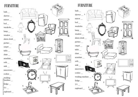 Furniture Vocabulary English Esl Worksheets Pdf And Doc