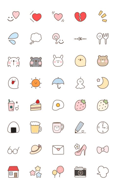 Simple Yurukawaii emoji - LINE Emoji | LINE STORE Simple Yurukawaii emoji - ... - Simple ...