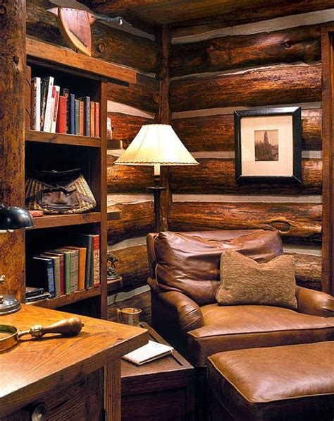 42 The Best Home Library Design Ideas With Rustic Style Logcabin