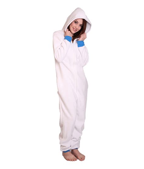 Polar Unfooted Adult Onesie White And Warm Funzee