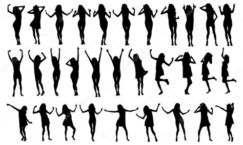 Dancing Girls Silhouettes — Stock Vector © Banditka 14701751