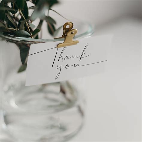 Thank You Card Aesthetic Minimalist Print Of Handwriting Text