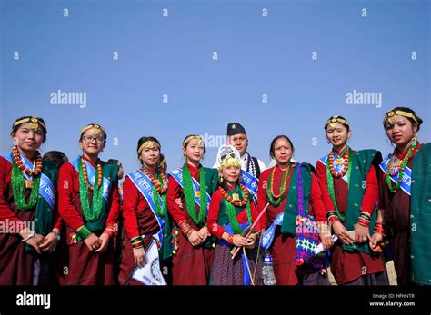 Kathmandu Nepal 30th Dec 2016 A Group Photo Shot Of Nepalese Gurung