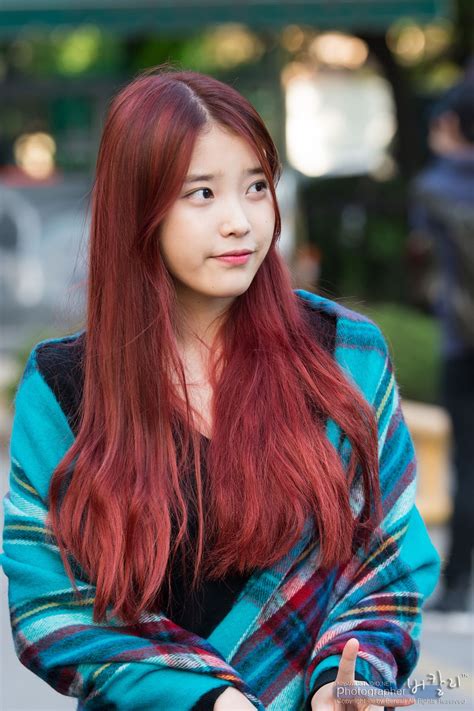 lee ji eun iu red hair korean korean beauty asian beauty red hair inspo ulzzang makeup