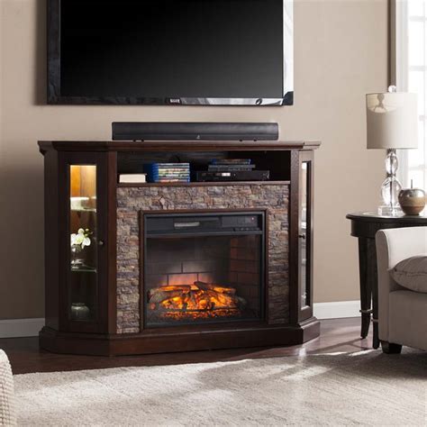 Southern Enterprises Redden Corner Electric Fireplace Tv Stand Fi9392