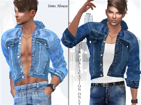 Denim Mens Jacket By Sims House At Tsr Sims 4 Updates