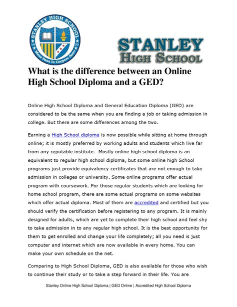 What Is The Difference Between An Online High School Diploma And A Ged