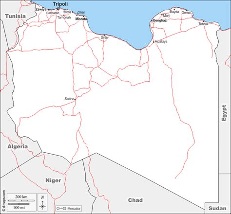 Libya Free Map Free Blank Map Free Outline Map Free Base Map