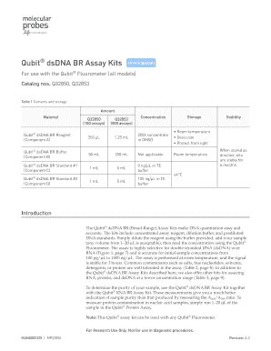 Fillable Online Qubit Dsdna Br Assay Kits Fax Email Print Pdffiller