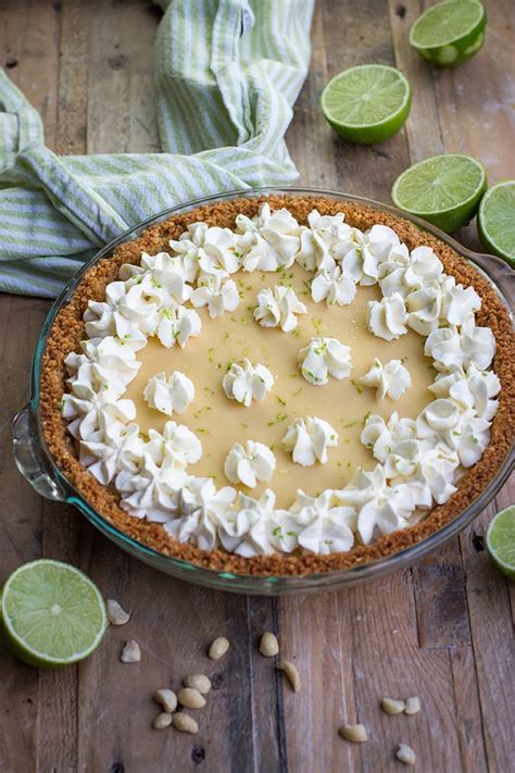 Classic Key Lime Pie With Macadamia Nut Crust Nourish And Fete