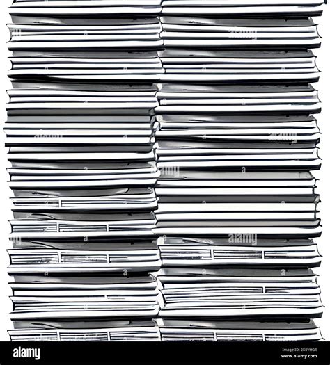 A Vertical Of A Stack Of Daily Newspapers On A White Background Stock