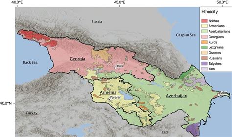 Major Ethnic Groups And Associated Territories In The South Caucasus