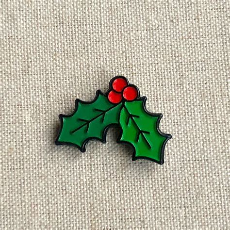 Holly Christmas Enamel Pin Deck The Halls With This Festive Etsy