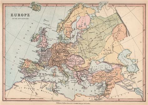 Europe In The 12th Century Bartholomew 1878 Old Antique Map Plan Chart
