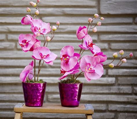 Wedding Design Ideas Pink Orchids Centerpiece Silk Flowers Wedding
