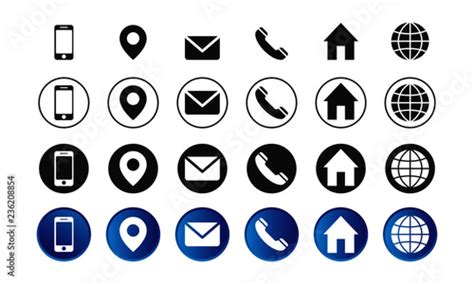 Icon Web Website Icons Vector Set Internet Phone Symbol Sign