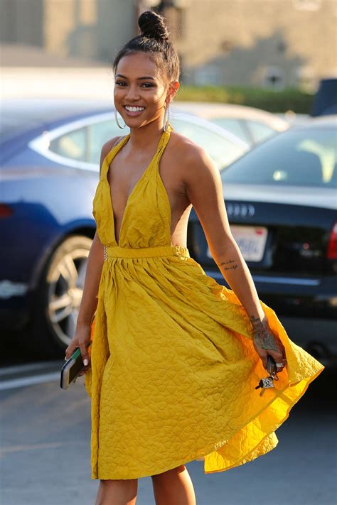Karrueche Tran In Yellow Dress At Fred Segal In West Hollywood Gotceleb