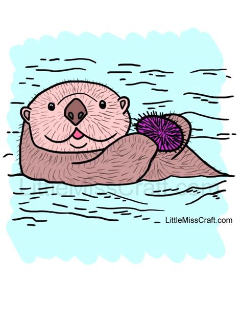 Crafts Sea Otter And Sea Urchin Coloring Page