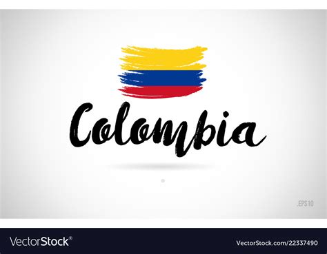 Colombia Country Flag Concept With Grunge Design Vector Image