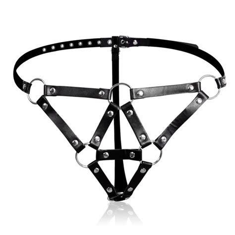 Woman Pu Leather Sexy Fetish Bondage Wear Female Chastity Belt Device