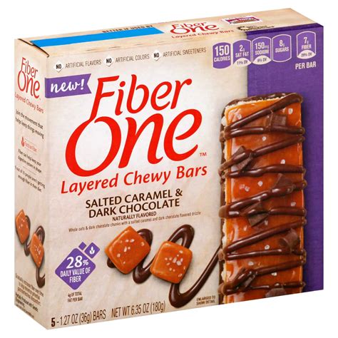 fiber one salted caramel dark chocolate layered chewy bars shop granola and snack bars at h e b