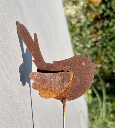 Cute Birds Kinetic Sculpture Rusty Garden Decor Exterior Etsy