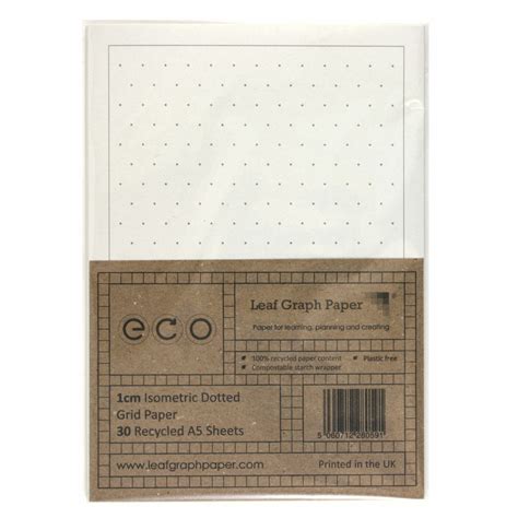 A5 Isometric Dotted Grid Paper 10mm 10cm 100 Recycled Plastic Free