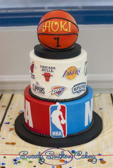 Nba First Birthday Cake With Removable Top Tier Smash Cake Basketball Birthday Cake Birthday