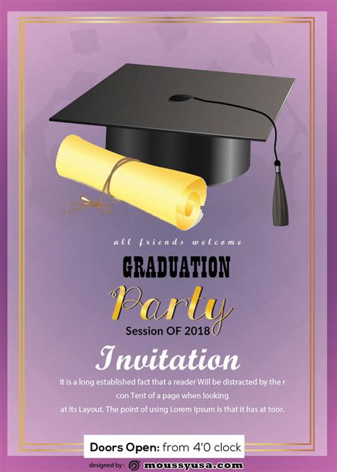 graduation celebration invitation psd template  mous syusa
