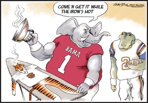 Alabama Crimson Tide Cartoon Hot Iron Bowl Auburn Football