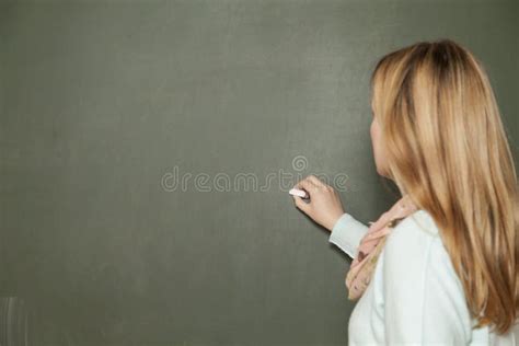 Teacher At Blackboard Stock Image Image Of Copy Writing 52063185