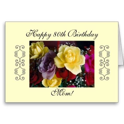 Moms 80th Birthday Card 80th Birthday Cards Mothers Day Greeting Cards