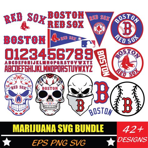 Boston Rex Sox Baseball Svg Bundle Alphabet Mlb Cricut Files Inspire