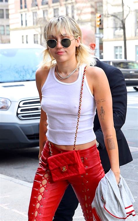 miley cyrus sexy braless nipples in white top hot celebs home