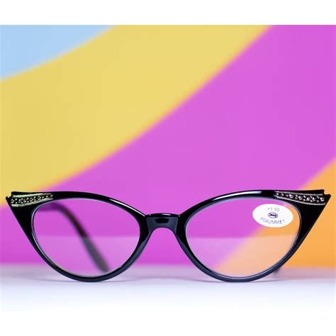 Retro Black Cat Eye Reading Glasses Vintage 1950s Inspired Etsy
