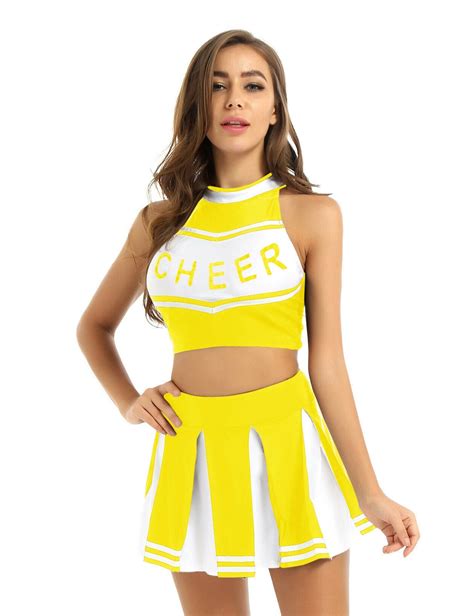Yellow Cheerleader School Girl Uniform Costume