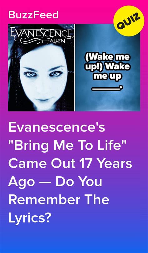 Evanescences Bring Me To Life Came Out 17 Years Ago — Do You Still