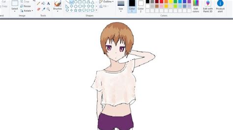How To Draw Anime Girl In Ms Paint Youtube