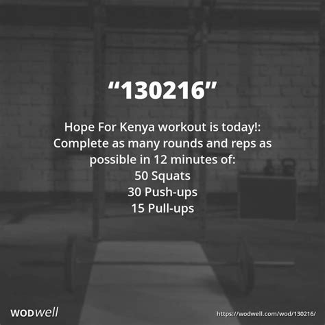 Hope For Kenya Workout Main Site Daily Wod Aka 130216 Wodwell
