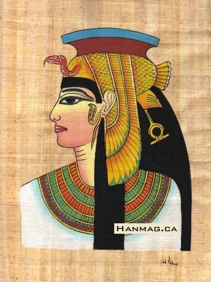 Egyptian Papyrus Art Painting Queen Cleopatra 98 On Popscreen
