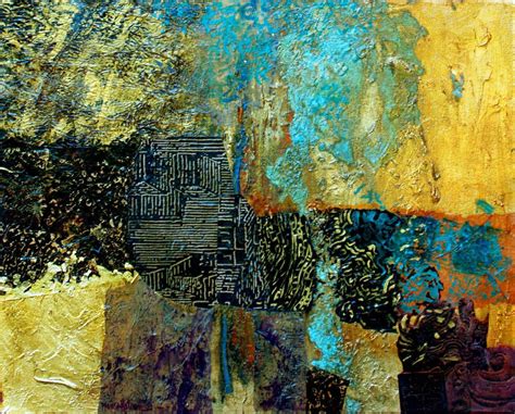 Abstract Collage Original Acrylic Painting Mixed Media Art